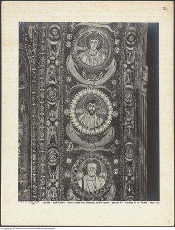 Vorderseite von Alinari [https://www.deutsche-digitale-bibliothek.de/content/lizenzen/rv-ez/] Dekoration des PresbyteriumsChristus zwischen den Aposteln und den Heiligen Gervasius und Protasius - Die Apostel Johannes, Bartholomäus und Matthäus (rechte Seite), bh036514_recto. Foto.