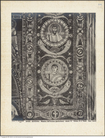 Vorderseite von Alinari [https://www.deutsche-digitale-bibliothek.de/content/lizenzen/rv-ez/] Dekoration des PresbyteriumsChristus zwischen den Aposteln und den Heiligen Gervasius und Protasius - Der Apostel Thaddäus und der heilige Gervasius (rechte Seite), bh036516_recto. Foto.