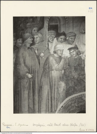 Vorderseite von ICCD [https://www.deutsche-digitale-bibliothek.de/content/lizenzen/rv-ez/] Thronender Christus zwischen den heiligen Johannes dem Evangelisten und Johannes dem Täufer; thronende Madonna; szenen aus dem Leben von Johannes dem Evangelisten und dem heiligen Augustinus; Heiligen und StifterinnenJohannes schreibt auf der Insel Patmos; Rückkehr nach Ephesus; Auferweckung der Drusiana - Auferweckung der Drusiana in Ephesus, Detail, bh036607_recto. Foto.