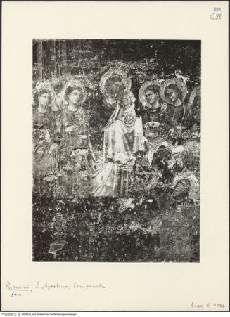 Vorderseite von ICCD [https://www.deutsche-digitale-bibliothek.de/content/lizenzen/rv-ez/] Szenen aus dem MarienlebenMarientod - Detail: assumptio animae, bh036628_recto. Foto.