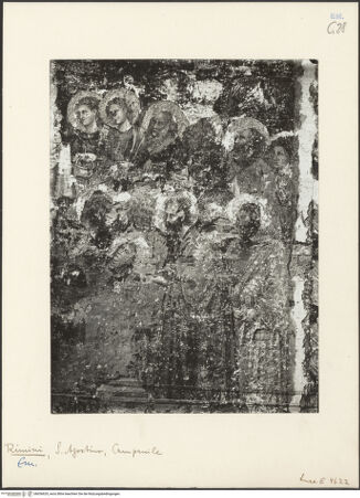 Vorderseite von ICCD [https://www.deutsche-digitale-bibliothek.de/content/lizenzen/rv-ez/] Szenen aus dem MarienlebenMarientod - Detail: Apostelgruppe rechts, bh036629_recto. Foto.