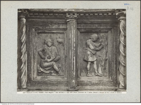 Vorderseite von Alinari [https://www.deutsche-digitale-bibliothek.de/content/lizenzen/rv-ez/] Fontana MaggioreUnteres Brunnengeschoss: Becken mit Darstellungen aus dem Alten Testament, der Artes mechanicae, der Sieben Freien Künste und MonatsdarstellungenAllegorische Monatsdarstellung des März mit Tierkreiszeichen Widder - Gesamtansicht, bh037094_recto. Foto.