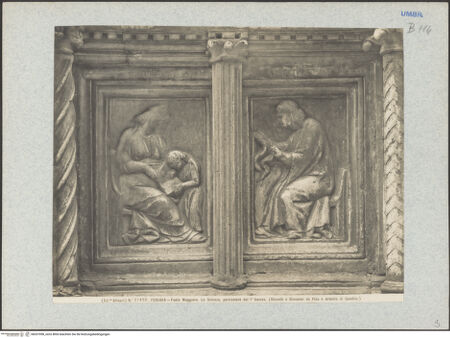 Vorderseite von Alinari [https://www.deutsche-digitale-bibliothek.de/content/lizenzen/rv-ez/] Fontana MaggioreUnteres Brunnengeschoss: Becken mit Darstellungen aus dem Alten Testament, der Artes mechanicae, der Sieben Freien Künste und MonatsdarstellungenAllegorische Monatsdarstellung des August mit Tierkreiszeichen Jungfrau - Gesamtansicht, bh037098_recto. Foto.