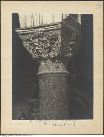 Vorderseite von Alinari [https://www.deutsche-digitale-bibliothek.de/content/lizenzen/rv-ez/] Kapitell der Zeit von Bischof Elias (?) - Gesamtansicht (vor der Restaurierung), bh040624_recto. Foto.