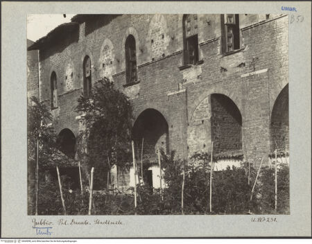 Vorderseite von Bibliotheca Hertziana [https://www.deutsche-digitale-bibliothek.de/content/lizenzen/rv-fz/] Palazzo Ducale - Südseite, bh045098_recto. Foto: Lindner, Paul.