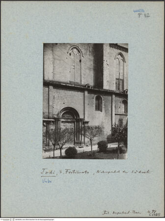 Vorderseite von Bibliotheca Hertziana [https://www.deutsche-digitale-bibliothek.de/content/lizenzen/rv-fz/] San Fortunato - Westflanke, Teilansicht, bh046066_recto. Foto: Lotz-Bauer, Hilde.
