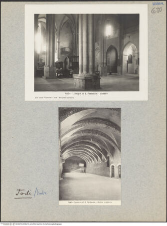 Vorderseite von Lanzi-Tenneroni [https://www.deutsche-digitale-bibliothek.de/content/lizenzen/rv-fz/] San Fortunato - Blick aus dem 1. Joch des linken (östlichen Seitenschiffs) nach Südwesten, bh046073_bh046074_recto. Foto.