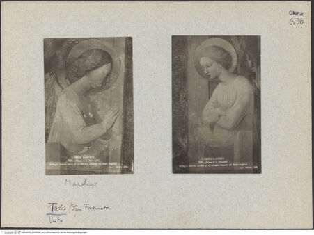 Vorderseite von Tilli (Perugia) [https://www.deutsche-digitale-bibliothek.de/content/lizenzen/rv-ez/] Thronende Madonna zwischen Engeln - Detail: betender Engel, bh046085_bh046086_recto. Foto.