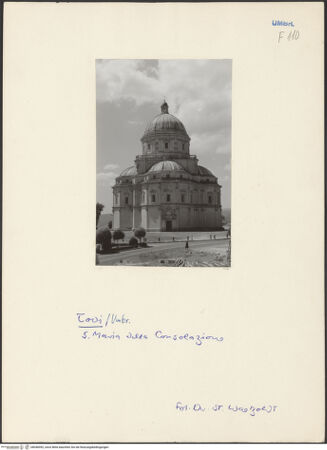 Vorderseite von unbekannt [https://www.deutsche-digitale-bibliothek.de/content/lizenzen/rv-ez/] Santa Maria della Consolazione - Ansicht von Osten, bh046092_recto. Foto: Waetzoldt, Stephan.