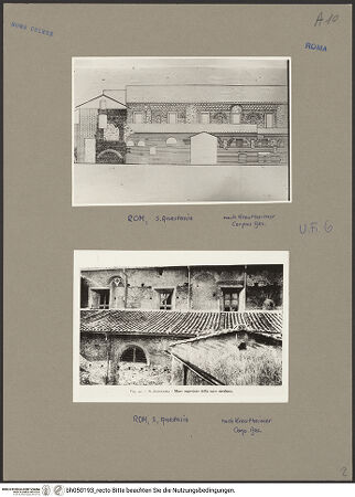 Vorderseite von Bibliotheca Hertziana [https://www.deutsche-digitale-bibliothek.de/content/lizenzen/rv-fz/] Sant'Anastasia al Palatino - Schemazeichnung der Bauphasen (aus Krautheimer), bh050193_recto. Foto.