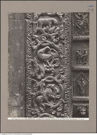 Vorderseite von Alinari [https://www.deutsche-digitale-bibliothek.de/content/lizenzen/rv-ez/] Porta MaggioreLinker Pfosten - Detail, bh050319_recto. Foto.