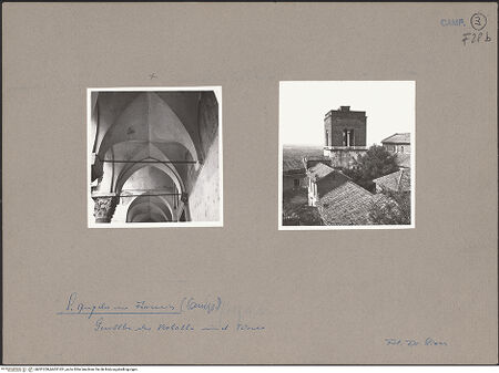 Vorderseite von Giess, Hildegard [https://www.deutsche-digitale-bibliothek.de/content/lizenzen/rv-ez/] Sant'Angelo in FormisWestfassadePortikus - Kreuzgratgewölbe, nach Norden, bh051250_bh051251_recto. Foto: Giess, Hildegard.