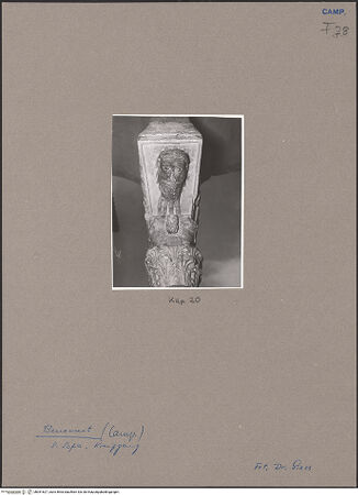 Vorderseite von Giess, Hildegard [https://www.deutsche-digitale-bibliothek.de/content/lizenzen/rv-ez/] Kapitell 20 (Giess, 1959; Naldi, 1990) - Kapitell 20, bh051627_recto. Foto: Giess, Hildegard.