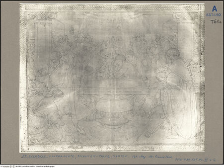 Vorderseite von Direzione dei Musei Vaticani [https://www.deutsche-digitale-bibliothek.de/content/lizenzen/rv-ez/] Die sieben SakramenteTaufe (Pfingsten) - zentrale Tafel, bh053831_recto. Foto.