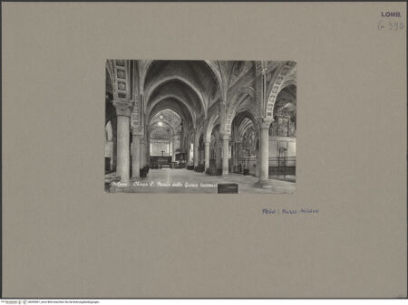 Vorderseite von Muzio (Milano) [https://www.deutsche-digitale-bibliothek.de/content/lizenzen/rv-ez/] Santa Maria delle Grazie - Ansicht von Westen (nach der Restaurierung), bh053867_recto. Foto.