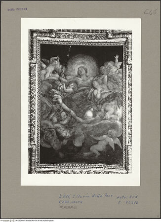 Vorderseite von ICCD [https://www.deutsche-digitale-bibliothek.de/content/lizenzen/rv-ez/] Himmelfahrt Mariens, Gottvater und Engel sowie David und JesajaHimmelfahrt Mariens - Gesamtansicht, bh053909_recto. Foto.