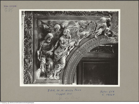 Vorderseite von ICCD [https://www.deutsche-digitale-bibliothek.de/content/lizenzen/rv-ez/] Figürliche DekorationVier Propheten und Engel - Linker Bogenzwickel, bh053939_recto. Foto.