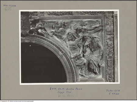 Vorderseite von ICCD [https://www.deutsche-digitale-bibliothek.de/content/lizenzen/rv-ez/] Figürliche DekorationVier Propheten und Engel - Rechter Bogenzwickel, bh053940_recto. Foto.