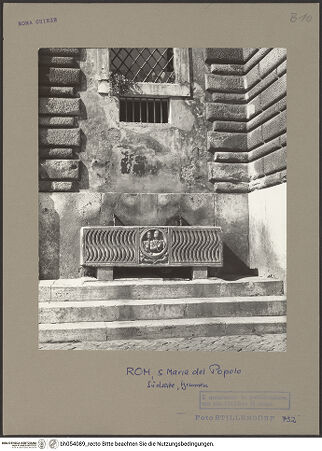 Vorderseite von Bibliotheca Hertziana [http://creativecommons.org/licenses/by-nc-sa/4.0/] Santa Maria del PopoloRechte Seitenfront / Südfassade - , bh054089_recto. Foto: Zallinger zu Stillendorf, Marlies von.