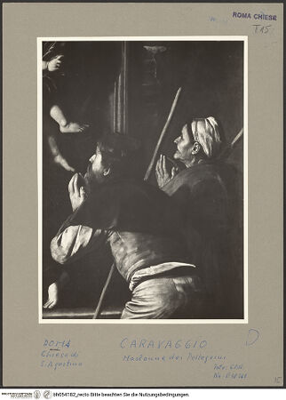 Vorderseite von ICCD [https://www.deutsche-digitale-bibliothek.de/content/lizenzen/rv-ez/] Madonna dei Pellegrini, detta 'Madonna di Loreto' - Detail: Pilger, bh054182_recto. Foto.