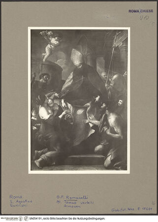 Vorderseite von ICCD [https://www.deutsche-digitale-bibliothek.de/content/lizenzen/rv-ez/] Der heilige Thomas von Villanova verteilt Almosen - Gesamtansicht, bh054191_recto. Foto.