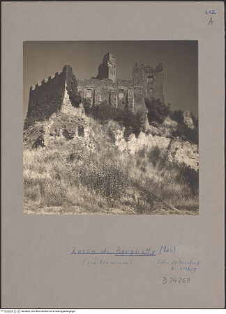 Vorderseite von Bibliotheca Hertziana [https://www.deutsche-digitale-bibliothek.de/content/lizenzen/rv-ez/] Castello Andosilla - , bh054283_recto. Foto: Zallinger zu Stillendorf, Marlies von.