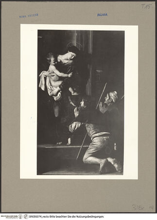 Vorderseite von ICCD [https://www.deutsche-digitale-bibliothek.de/content/lizenzen/rv-ez/] Madonna dei Pellegrini, detta 'Madonna di Loreto' - Gesamtansicht (während der Restaurierung), bh055374_recto. Foto.