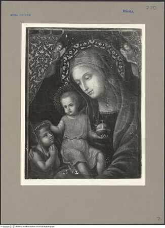 Vorderseite von ICCD [https://www.deutsche-digitale-bibliothek.de/content/lizenzen/rv-ez/] Madonna mit Kind und dem heiligen Johannes - Gesamtansicht, bh055542_recto. Foto.