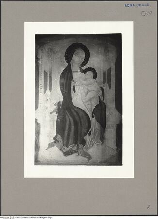 Vorderseite von ICCD [https://www.deutsche-digitale-bibliothek.de/content/lizenzen/rv-ez/] Thronende Madonna - , bh055651_recto. Foto.