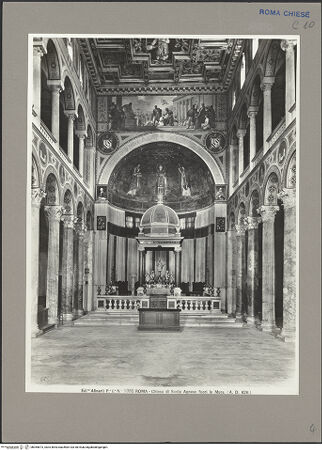 Vorderseite von Alinari [https://www.deutsche-digitale-bibliothek.de/content/lizenzen/rv-ez/] Sant'Agnese fuori le MuraInnenraumMittelschiff - Hauptschiff gegen den Chor, bh055673_recto. Foto.
