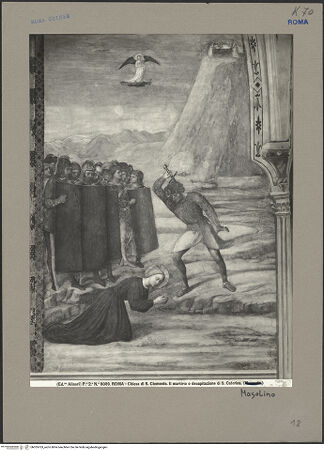 Vorderseite von Alinari [https://www.deutsche-digitale-bibliothek.de/content/lizenzen/rv-ez/] Szenen aus dem Leben der heiligen Katharina von AlexandrienEnthauptung der heiligen Katharina und Übertragung ihres Leichnams auf den Berg Sinai durch Engel - Gesamtansicht, bh055763_recto. Foto.