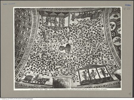 Vorderseite von Alinari [https://www.deutsche-digitale-bibliothek.de/content/lizenzen/rv-ez/] Mosaik mit Weinleseszene - Gesamtansicht, bh055852_recto. Foto.