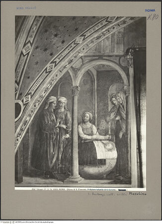 Vorderseite von Alinari [https://www.deutsche-digitale-bibliothek.de/content/lizenzen/rv-ez/] Szenen aus dem Leben des heiligen AmbrosiusBienen schwärmen um den Kopf des heiligen Ambrosius in der Wiege - Gesamtansicht, bh055859_recto. Foto.