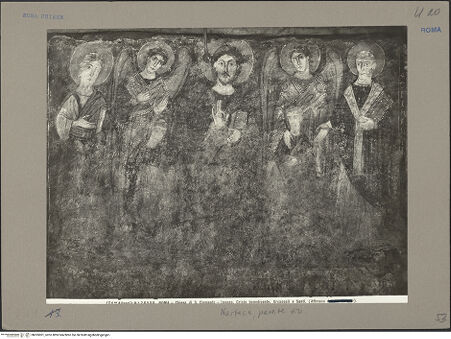 Vorderseite von Alinari [https://www.deutsche-digitale-bibliothek.de/content/lizenzen/rv-ez/] Christus mit Erzengeln und Heiligen - , bh055901_recto. Foto.