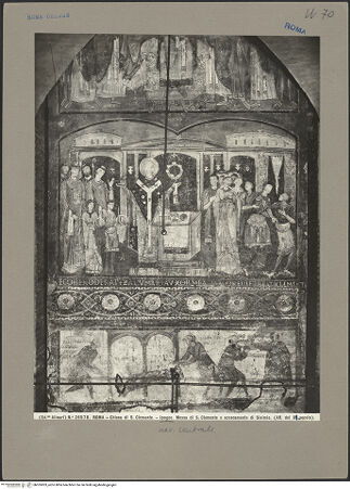 Vorderseite von Alinari [https://www.deutsche-digitale-bibliothek.de/content/lizenzen/rv-ez/] Szenen aus dem Leben des heiligen KlemensDie Messe des heiligen Klemens - , bh055903_recto. Foto.