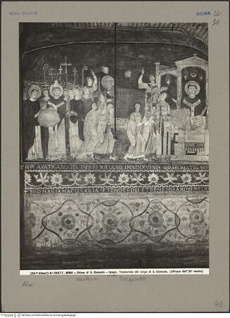 Vorderseite von Alinari [https://www.deutsche-digitale-bibliothek.de/content/lizenzen/rv-ez/] Szenen aus dem Leben des heiligen KlemensDie Translation der Reliquien des heiligen Klemens nach Rom - , bh055904_recto. Foto.