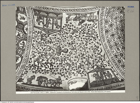 Vorderseite von Alinari [https://www.deutsche-digitale-bibliothek.de/content/lizenzen/rv-ez/] Mosaik mit Weinleseszene - Gesamtansicht, bh055957_recto. Foto.