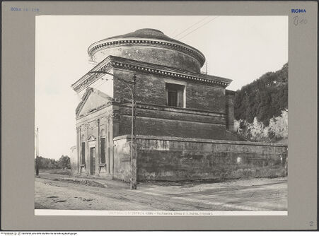 Vorderseite von Alinari [https://www.deutsche-digitale-bibliothek.de/content/lizenzen/rv-ez/] Sant'Andrea in Via Flaminia - Ansicht aus Süden, bh055993_recto. Foto.