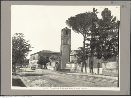 Vorderseite von Archivio Fotografico Musei Vaticani [https://www.deutsche-digitale-bibliothek.de/content/lizenzen/rv-ez/] Sant'Agnese fuori le Mura - Blick auf Apsis und Campanile, bh056317_recto. Foto.
