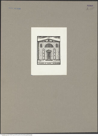 Vorderseite von Bibliotheca Hertziana [https://www.deutsche-digitale-bibliothek.de/content/lizenzen/rv-fz/] Le cose maravigliose dell'alma città di Roma, anfiteatro del mondo con le chiese et antichita rapresentate in disegno da Girolamo FrancinoFassade von San Giacomo degli Spagnoli zur Via dei Sediari - , bh056615_recto. Foto.