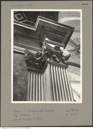 Vorderseite von ICCD [https://www.deutsche-digitale-bibliothek.de/content/lizenzen/rv-ez/] San Giacomo degli SpagnoliCappella di San Giacomo - Detail: Pilaster-Ecklösung, Kapitellzone, bh057848_recto. Foto.