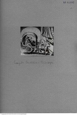 Vorderseite von  [http://creativecommons.org/publicdomain/mark/1.0/] Coryat's CruditiesTitelblatt, Details - Detail: Der Autor in einem Reisewagen (B), bh058443. Foto.