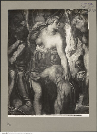 Vorderseite von Alinari [https://www.deutsche-digitale-bibliothek.de/content/lizenzen/rv-ez/] Das Jüngste Gericht - weibliche Figur zur Rechten Christi, bh059976_recto. Foto.