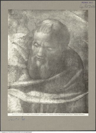 Vorderseite von Alinari [https://www.deutsche-digitale-bibliothek.de/content/lizenzen/rv-ez/] Das Jüngste Gericht - Auferstandener bärtiger Mönch am linken Bildrand (Detail), bh059988_recto. Foto.