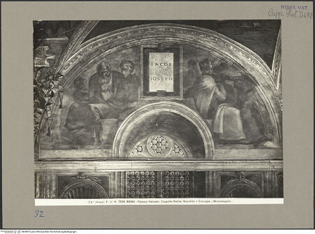 Vorderseite von Alinari [https://www.deutsche-digitale-bibliothek.de/content/lizenzen/rv-ez/] Die Sixtinische DeckeDie Vorfahren ChristiJakob und Joseph - , bh060012_recto. Foto.