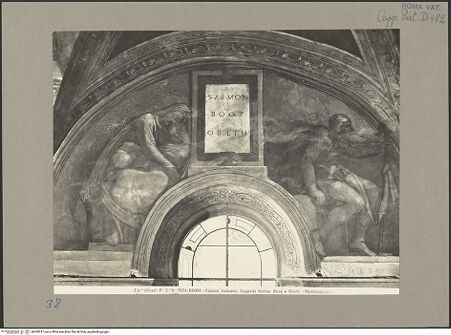 Vorderseite von Alinari [https://www.deutsche-digitale-bibliothek.de/content/lizenzen/rv-ez/] Die Sixtinische DeckeDie Vorfahren ChristiSalmon, Boas, Obed - , bh060017_recto. Foto.