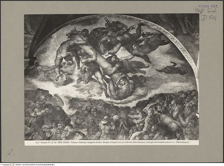 Vorderseite von Alinari [https://www.deutsche-digitale-bibliothek.de/content/lizenzen/rv-ez/] Das Jüngste Gericht - Engel mit Säule, bh060021_recto. Foto.