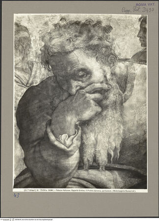 Vorderseite von Alinari [https://www.deutsche-digitale-bibliothek.de/content/lizenzen/rv-ez/] Die Sixtinische DeckePropheten und SibyllenJeremias - Detail, bh060069_recto. Foto.