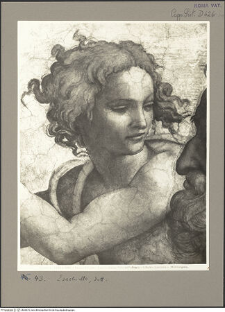 Vorderseite von Alinari [https://www.deutsche-digitale-bibliothek.de/content/lizenzen/rv-ez/] Die Sixtinische DeckePropheten und SibyllenEzechiel - , bh060072_recto. Foto.