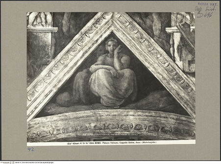 Vorderseite von Alinari [https://www.deutsche-digitale-bibliothek.de/content/lizenzen/rv-ez/] Die Sixtinische DeckeDie Vorfahren ChristiJesse, David und Salomon - Stichkappe, bh060151_recto. Foto.